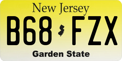 NJ license plate B68FZX