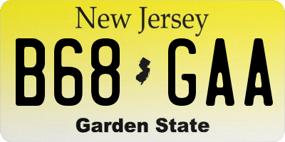 NJ license plate B68GAA