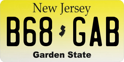 NJ license plate B68GAB