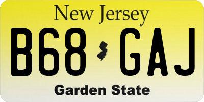 NJ license plate B68GAJ