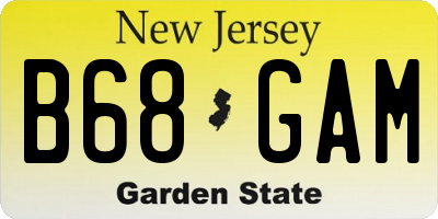 NJ license plate B68GAM