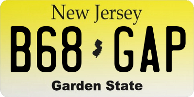 NJ license plate B68GAP