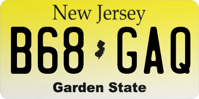 NJ license plate B68GAQ