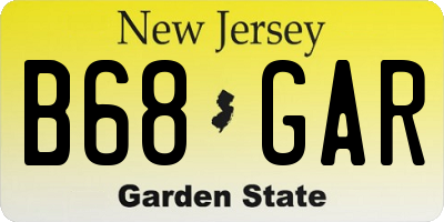 NJ license plate B68GAR
