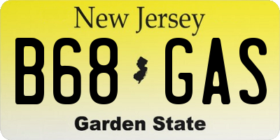 NJ license plate B68GAS