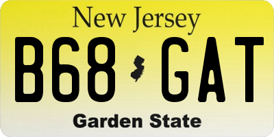 NJ license plate B68GAT