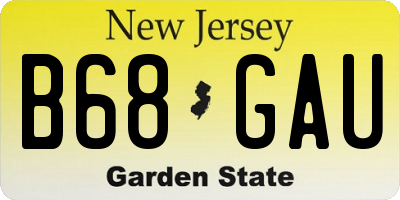 NJ license plate B68GAU