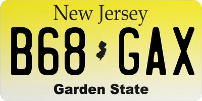NJ license plate B68GAX