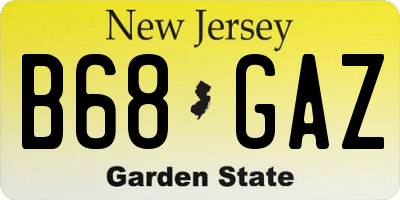 NJ license plate B68GAZ