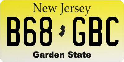 NJ license plate B68GBC