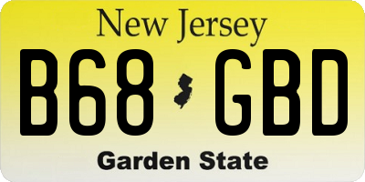 NJ license plate B68GBD