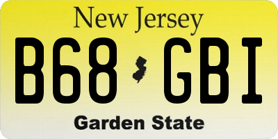 NJ license plate B68GBI