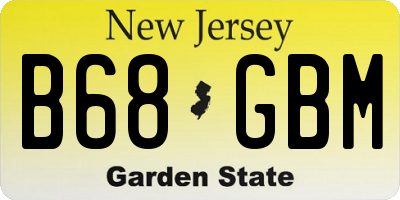 NJ license plate B68GBM
