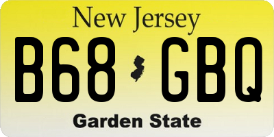 NJ license plate B68GBQ