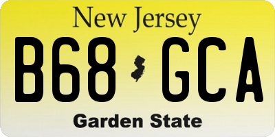 NJ license plate B68GCA