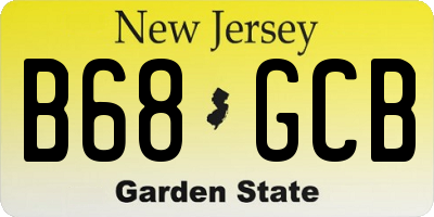 NJ license plate B68GCB