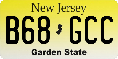 NJ license plate B68GCC