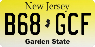 NJ license plate B68GCF