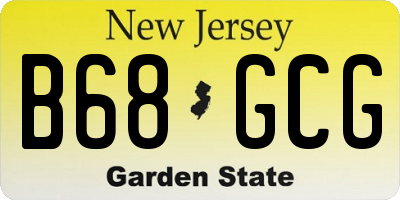 NJ license plate B68GCG