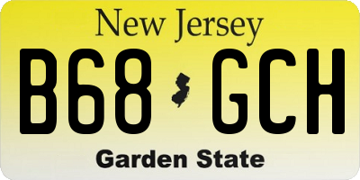 NJ license plate B68GCH