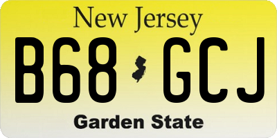 NJ license plate B68GCJ