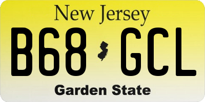 NJ license plate B68GCL