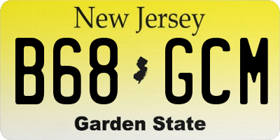 NJ license plate B68GCM