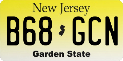 NJ license plate B68GCN