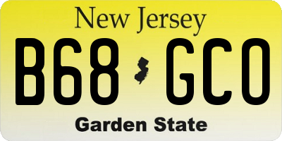 NJ license plate B68GCO