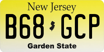 NJ license plate B68GCP