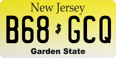 NJ license plate B68GCQ