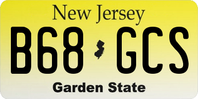 NJ license plate B68GCS