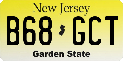NJ license plate B68GCT