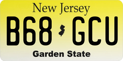 NJ license plate B68GCU
