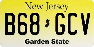 NJ license plate B68GCV