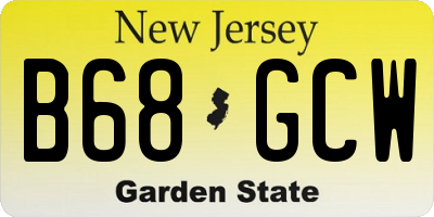 NJ license plate B68GCW