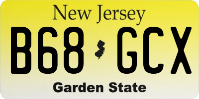NJ license plate B68GCX