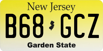 NJ license plate B68GCZ