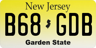 NJ license plate B68GDB