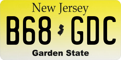 NJ license plate B68GDC