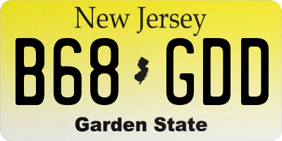 NJ license plate B68GDD
