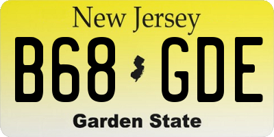 NJ license plate B68GDE
