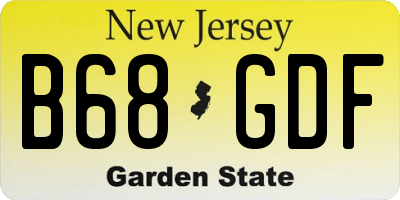 NJ license plate B68GDF