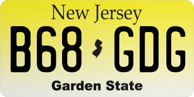 NJ license plate B68GDG