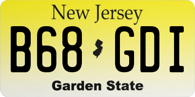NJ license plate B68GDI