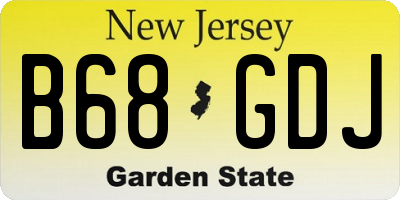 NJ license plate B68GDJ