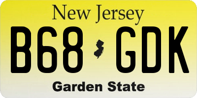 NJ license plate B68GDK