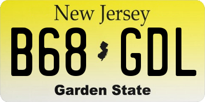 NJ license plate B68GDL