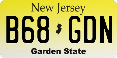 NJ license plate B68GDN