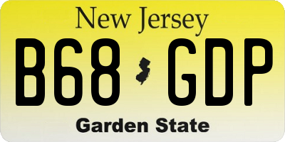 NJ license plate B68GDP